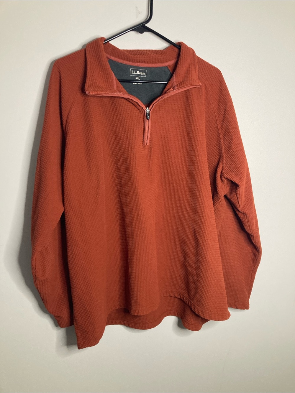 L.L. Bean Men's Half-Zip Waffle Knit Pullover - Rust Orange